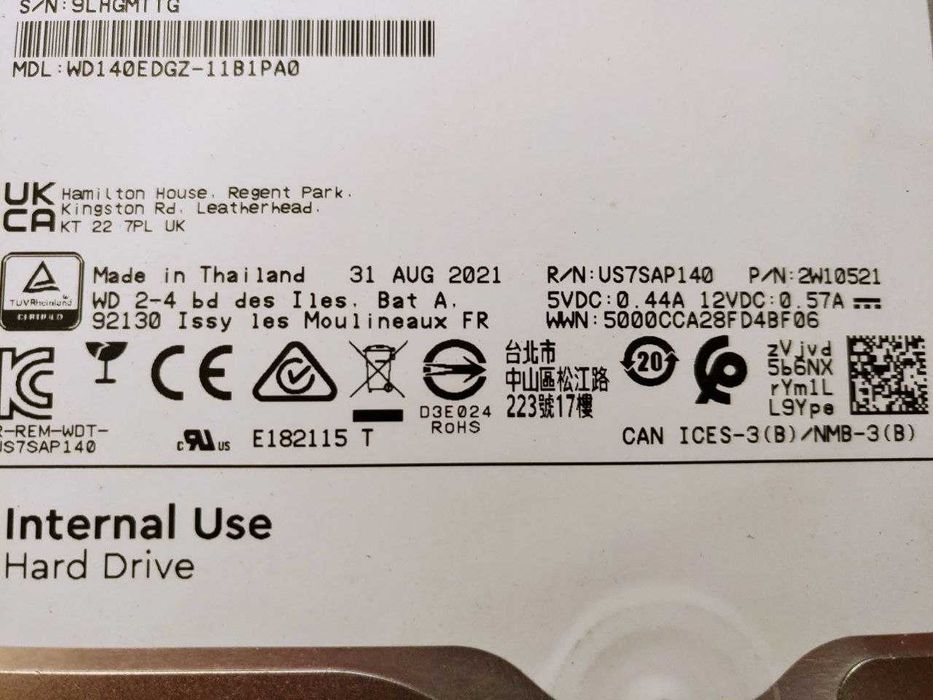 Жесткий диск Western Digital 14 TB WD140EDFZ 14 Тб SATA NAS HDD