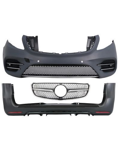 Обвіс Mercedes V-Class Vito W447 стиль AMG Line 2014-2023 / Обвес Мерседес В класс Вито 447 АМГ Лайн комплект бамперов