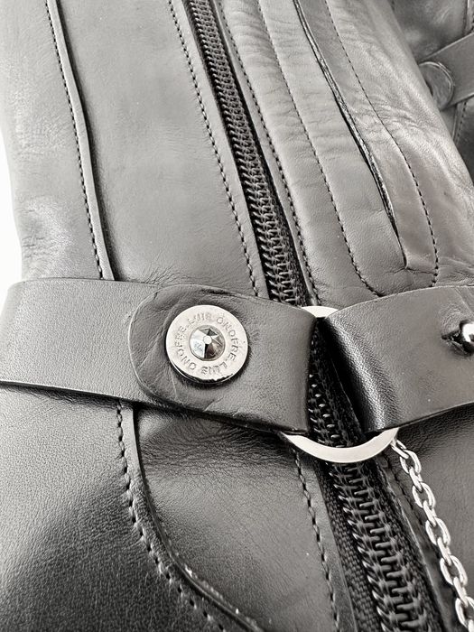 Botas rasas em pele pretas Luís Onofre