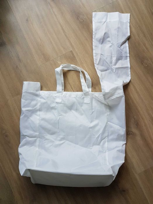 Biały worek torba na pranie z uchwytami do kosza IKEA MULIG