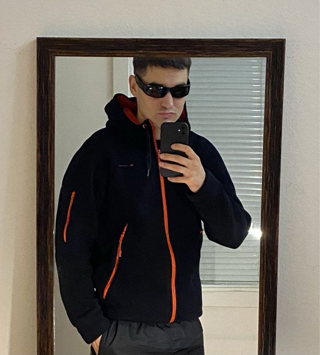 (L) QUECHUA DECATHLON Черная флисовая кофта худи tnf зипка зип шерпа