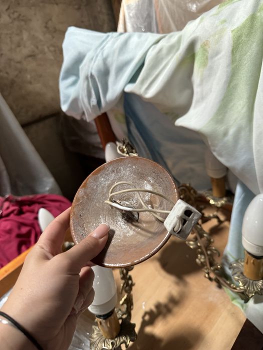 Żyrandol mosiężny prl retro z czasow komuny