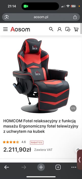 Fotel gejmingowy nowy