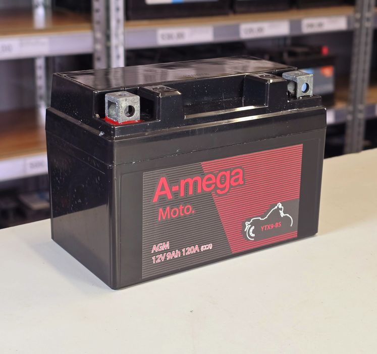 Akumulator motocyklowy AGM AMEGA 12V YTX9-BS 9Ah 120A
