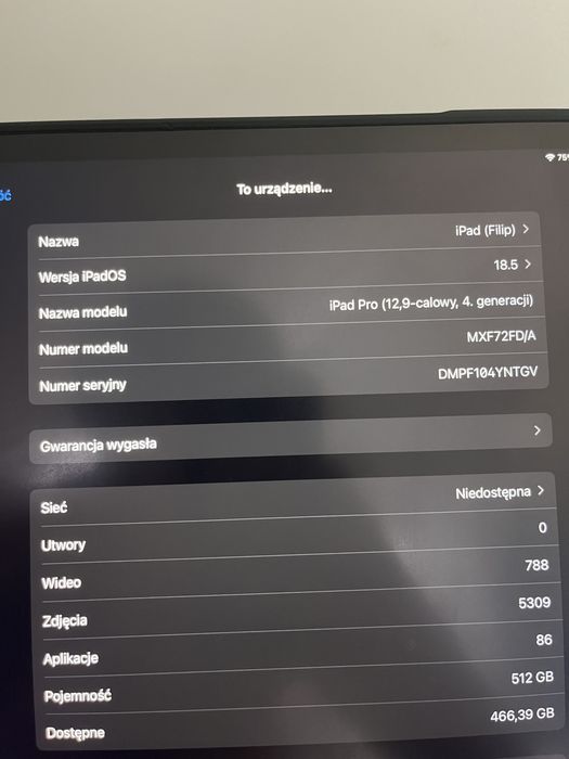 Ipad Pro 4 generacji 12,9 cali 512GB Wifi+Cellular + Apple Pencil