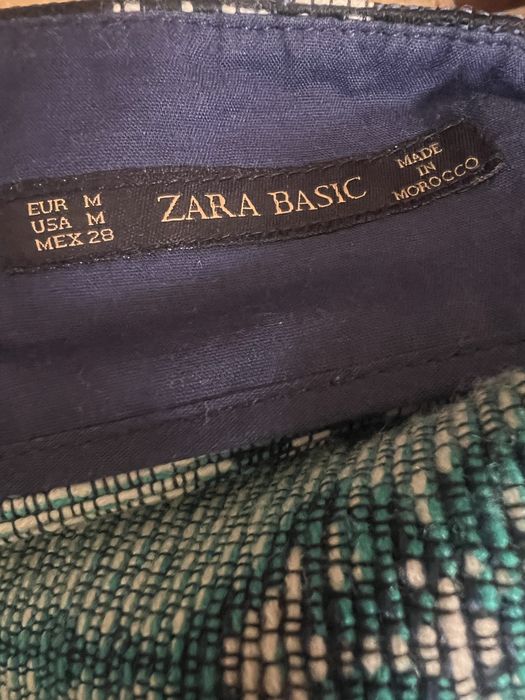 Trapezowa mini spódnica haft boho Zara Basic M