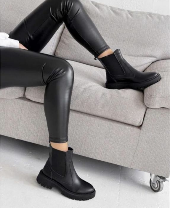 Черевики Челсі зимові, натуральна шкіра ,ботинки челси замш