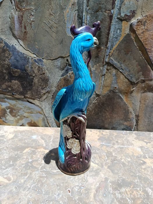Phoenix Porcelana Chinesa República Azul Turquesa 37 cm