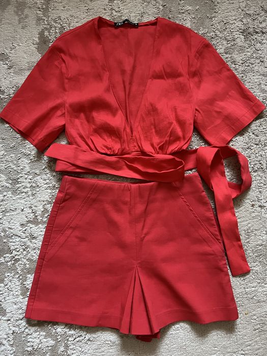 Костюм zara,шорти-спідниця і топ xs