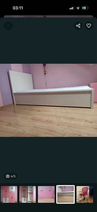 Łóżko Ikea z szufladami