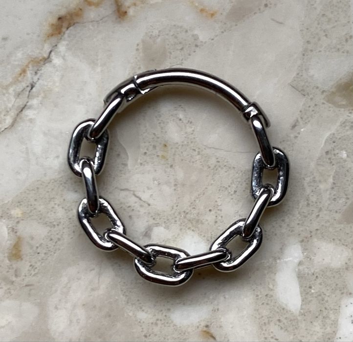 Unisex kolczyk 12 mm piercing 16G kółko segment ring stal nierdzewna