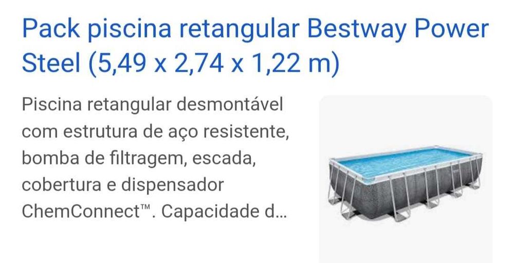 Piscina com Escada e bomba