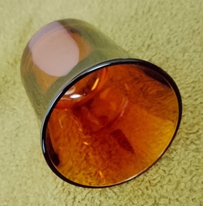 Szklanki DURALEX Amber Empilable 7,5 cm 6 szt. Vintage France.