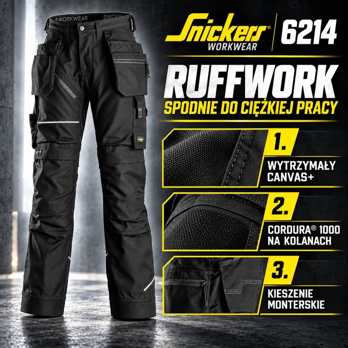 Spodnie robocze Snickers 6214 r.48 i 52 i 54 i 56