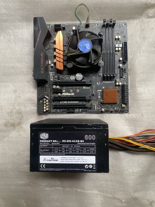 Plyta glowna asrock Z170M Extrame 4  plus zasilacz