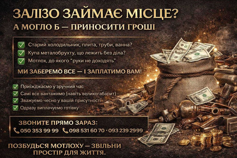 Вивіз металобрухту безкоштовно (від 100 кг)! Чесна вага.