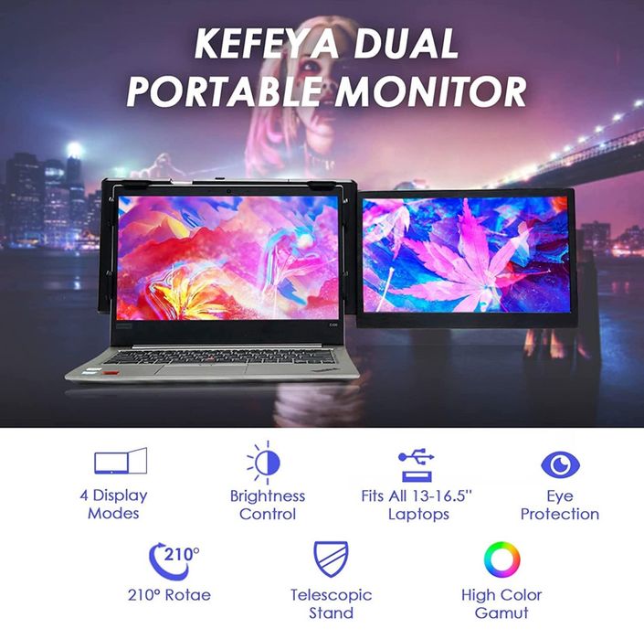 Extensor portátil para laptop, 13,3’’ FHD 1080P IPS