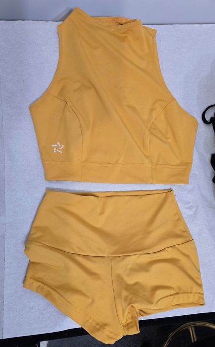 Strój pole dance gym star push up musztardowy xs/s