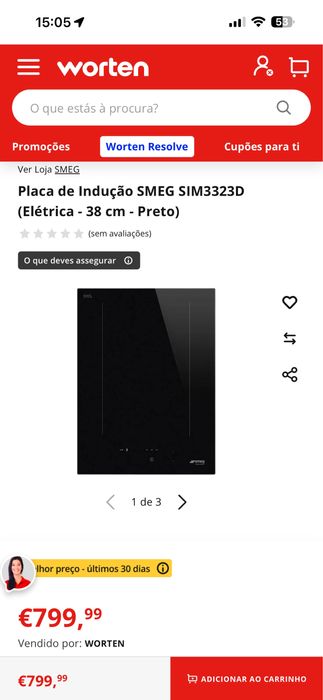 Placa de Indução SMEG SIM3323D (Elétrica - 38 cm - Preto)