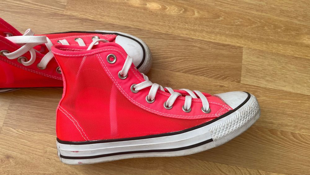 Converse – Chuck Taylor Różowe buty sportowe z siatki za kostkę