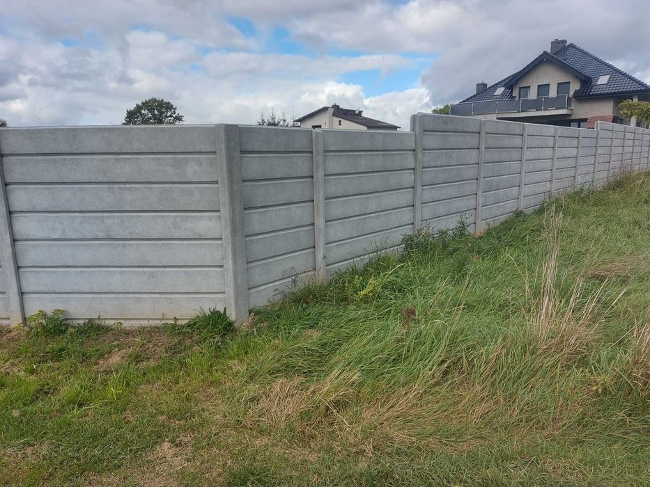 Ogrodzenie palisadowe, betonowe jedno-dwustronne