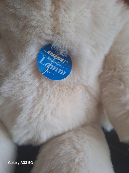 Steiff Bose Sammler Lamm Nr. 1 – Limitowana edycja, biała owca z metką