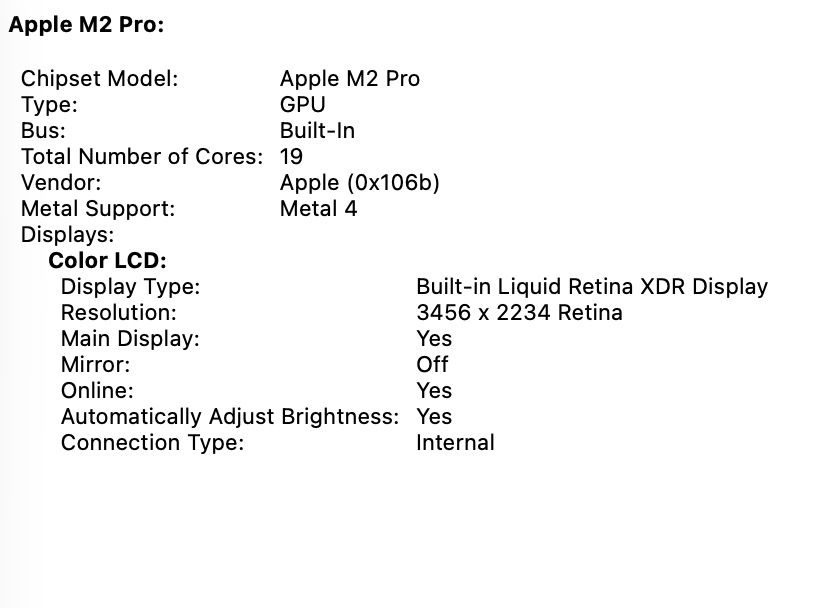MacBook Pro 16’ 2023 19 GPU M2 Pro 16Gb 512Gb 88%