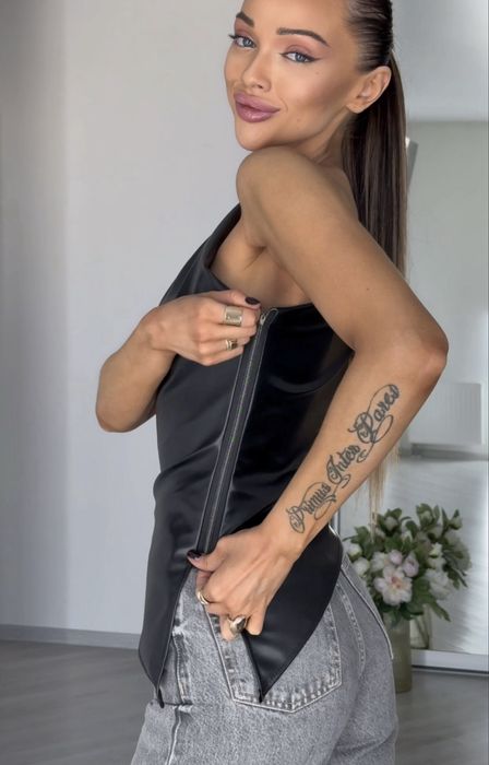 Кожаный топ/ шкіряний топ