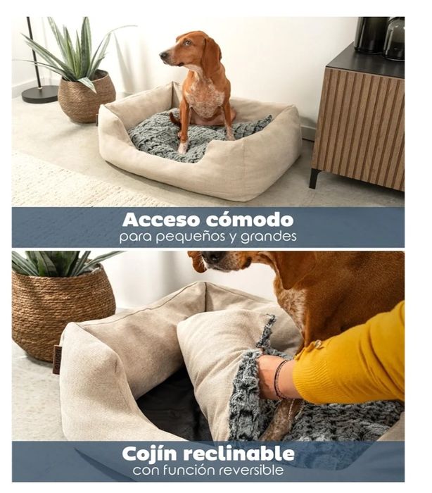 Cama para cão com almofada reversível