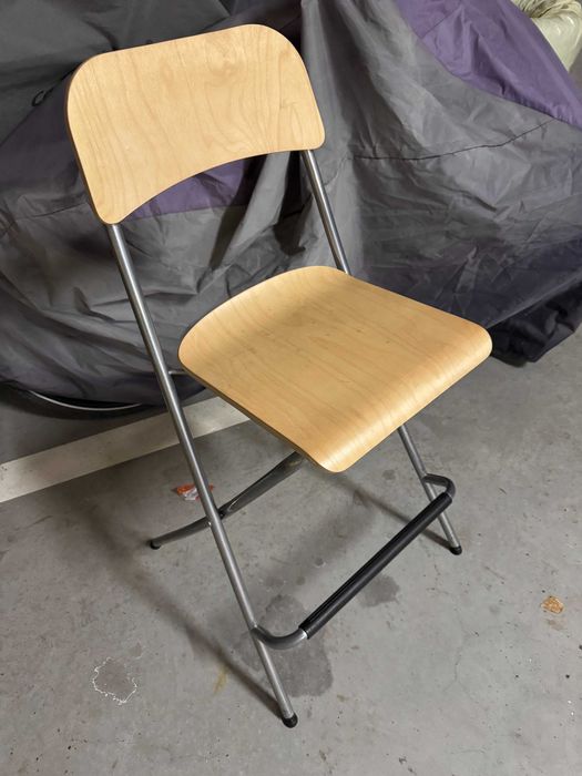 Ikea Franklin Taboret Stołek Składany Z Oparciem Okleina Brzozowa