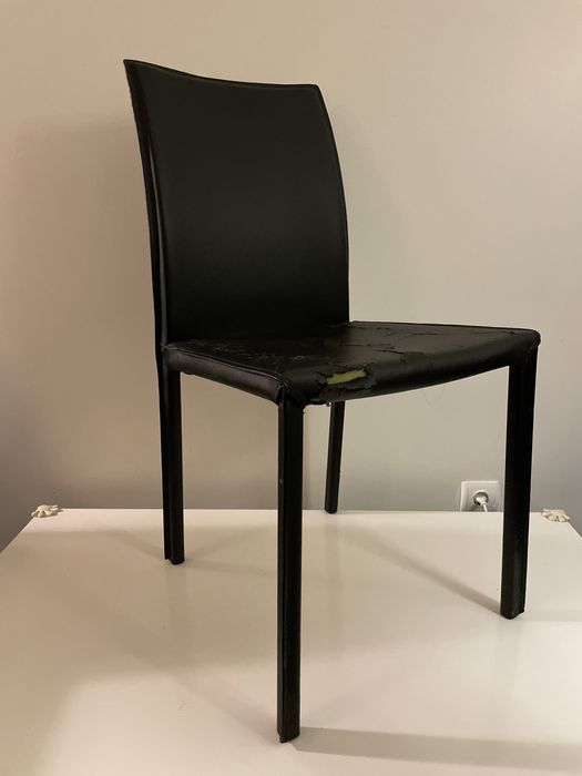 Conjunto de 8 cadeiras de mesa de jantar com desgaste