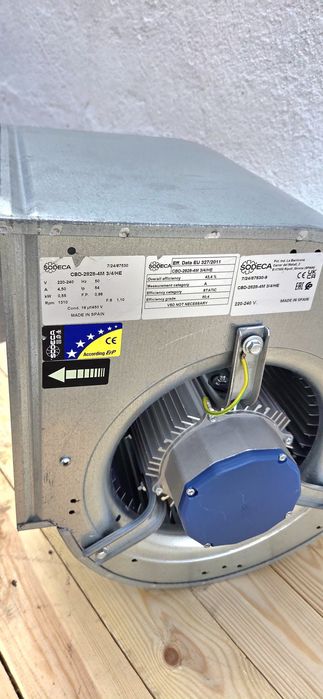 Ventilador 10/10 extrator 3950 m3h Ar fumos tintas de estufas de pintura