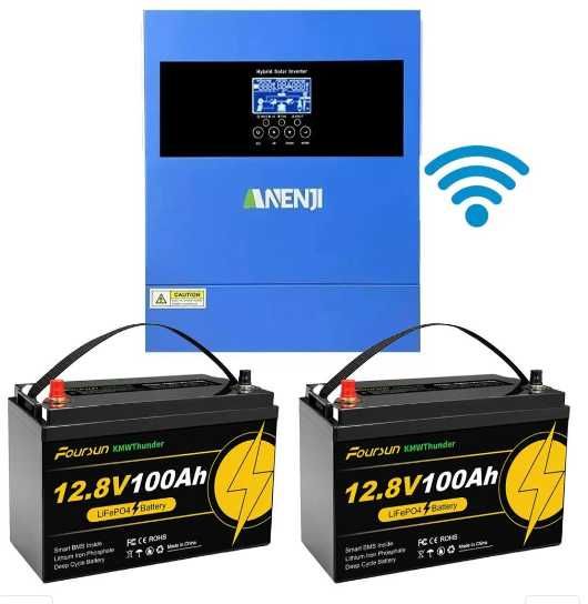 LiFePO4 12V/160Ah 150A BMS акумулятор Humsienk Інвертор Комплект резервного живлення АКБ Инвертор