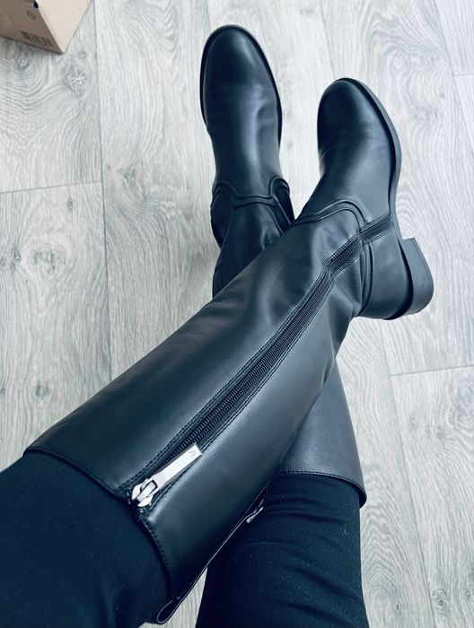 Сапоги кожа чоботи зима теплые vitto rossi basconi