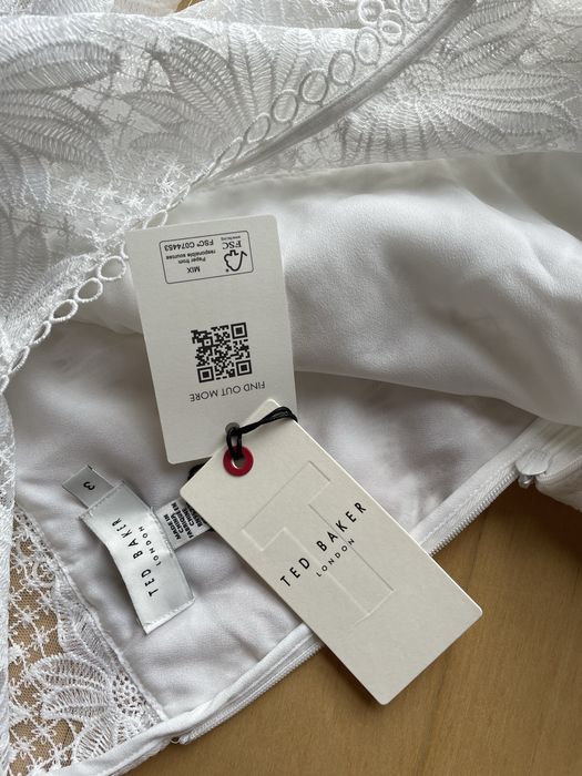 Vestido branco Ted Baker novo tamanho 3