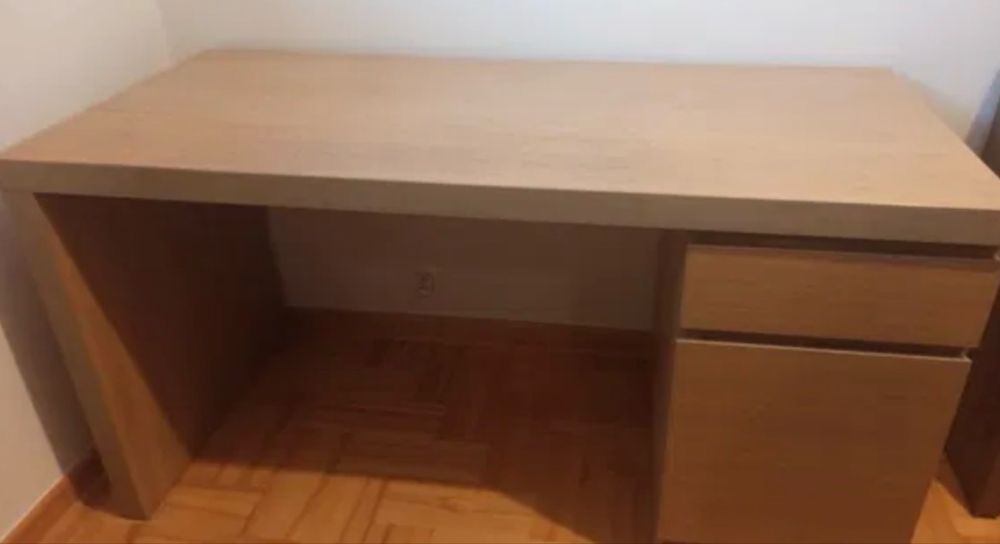Biurko ikea malm brązowe