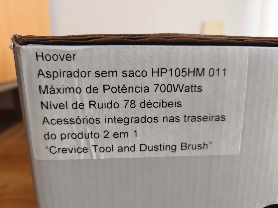 Aspirador sem saco Hoover HP105HM, novo caixa lacrada, garantia