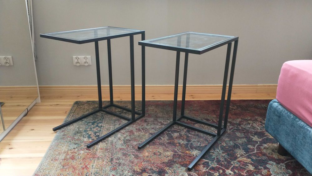 Metalowo-szklany stolik IKEA Vittsjo 65x35x55cm