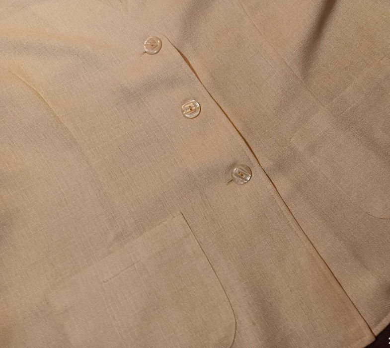 Excellent_Piękny Żakiet / Damski_Len / Kremowy_46_Okazja