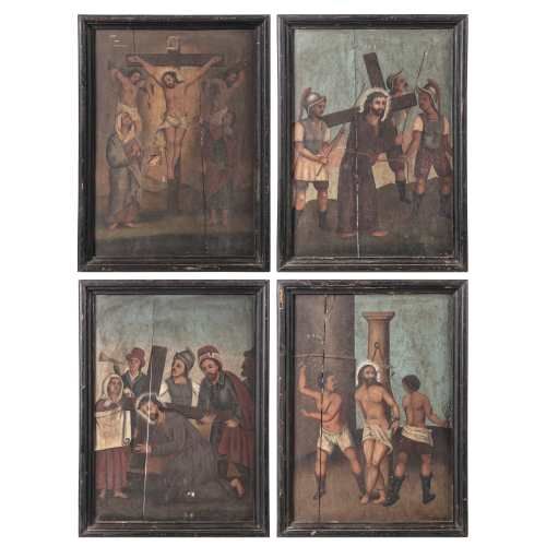 Pintura - Quatro Passos da Via Sacra - Século XVIII