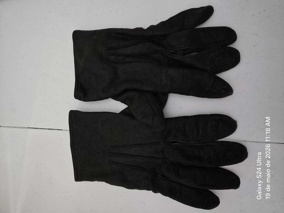 Luvas de senhora em pele genuína, quase novas