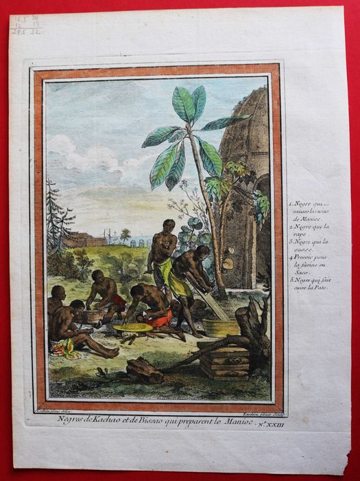 Negros de Kachao e de Bissau preparando mandioca, Prevost XVIII