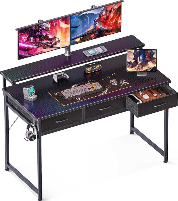 Mesa secretária prateleira ajustável e gavetas 120x50 NOVO ENVIOGRÁTIS