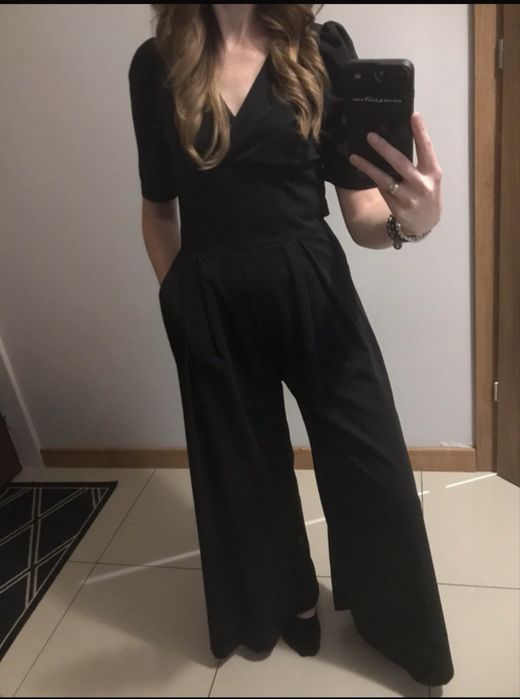 Kombinezon elegancki sylwester szerokue nogawki kieszenie