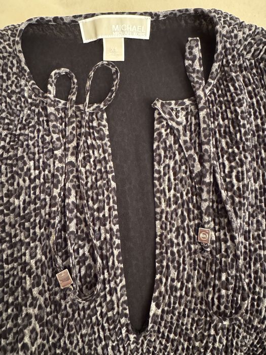 Vestido Michael Michael Kors Savannah Pleated Leopard Print Dress