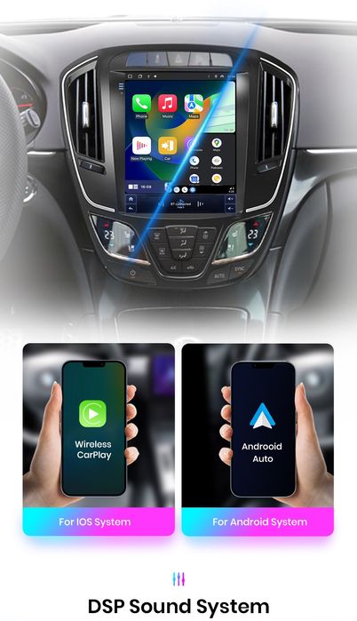 Rádio Vertical 9,7 Android Auto Opel Insignia Carplay GPS wifi BT novo