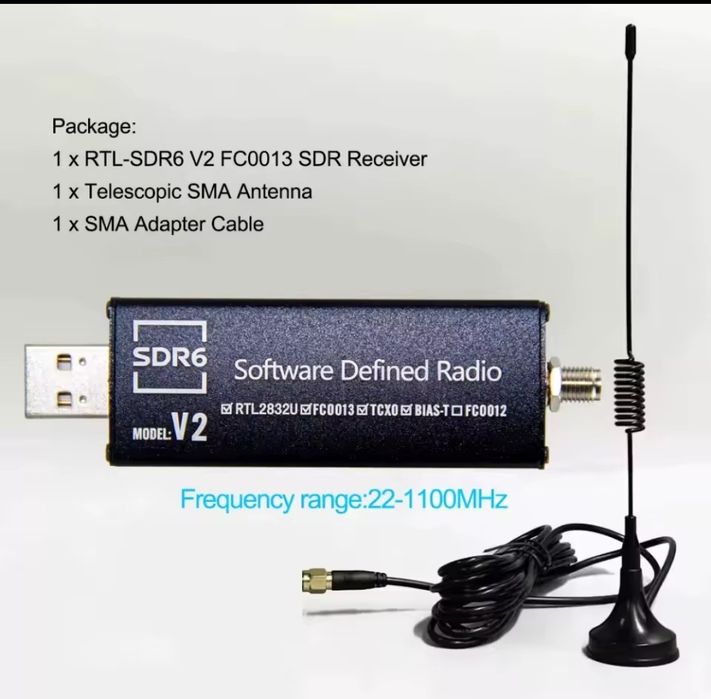 RTL-SDR v2 (22-1100мГц)