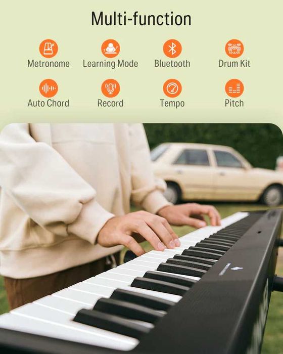 Piano Digital Donner DP-10 88 Teclas (NOVO) – Bluetooth + Dobrável