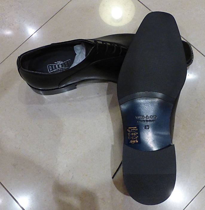 Derossi sapatos oxford pretos em pele tamanho 45