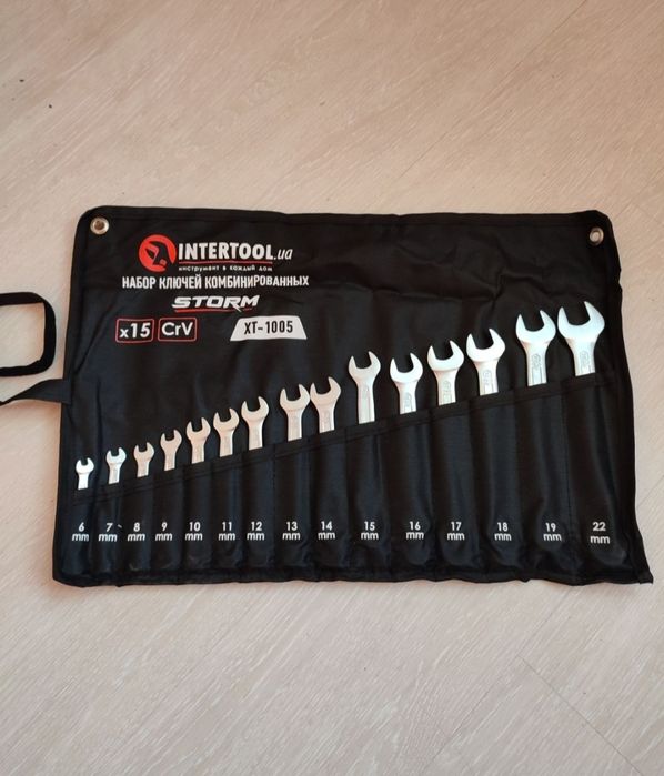 Набор ключей рожково накидных (15 шт) INTERTOOL STORM  ХТ 1005